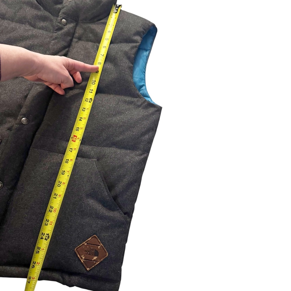 The North Face Puffer Vest Goose Down Men's M Medium Grey zipper gorpcore winter - Picture 8 of 12